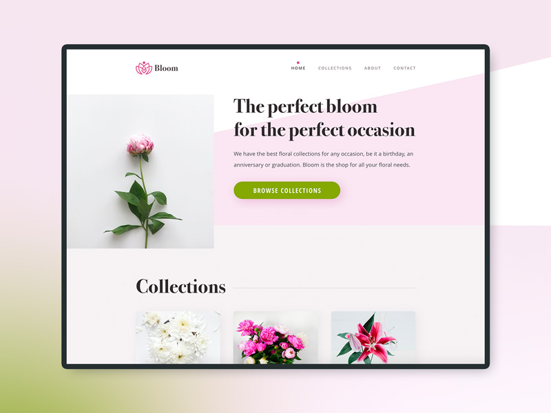 Website Bloom – Free Adobe XD Template