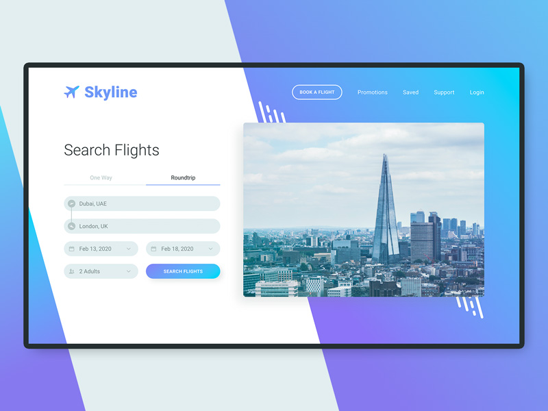 Website Skyline – Free Adobe XD Template